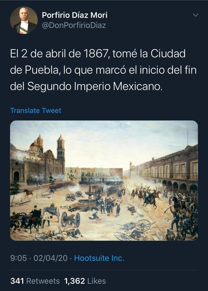 Don Porfirio Díaz Mori en twitter