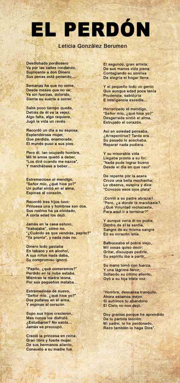 Leticia González Berumen, poema El Perdón
