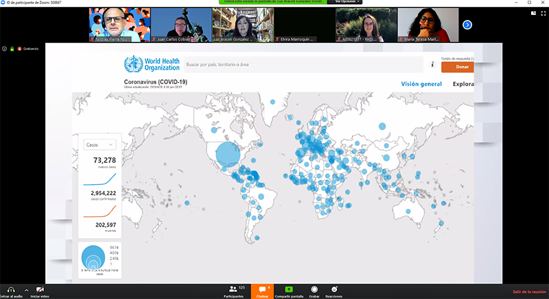 Foto sesión virtual coyuntturas desafíos de la pandemia