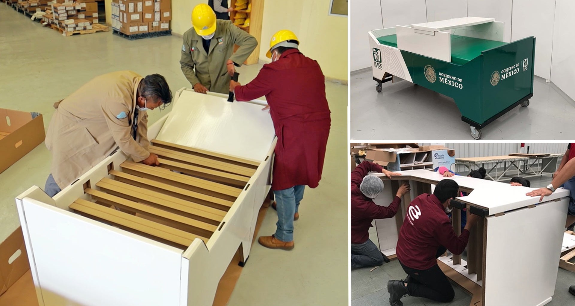 Crea empresa mexicana camas de cartón para atender a pacientes con COVID-19