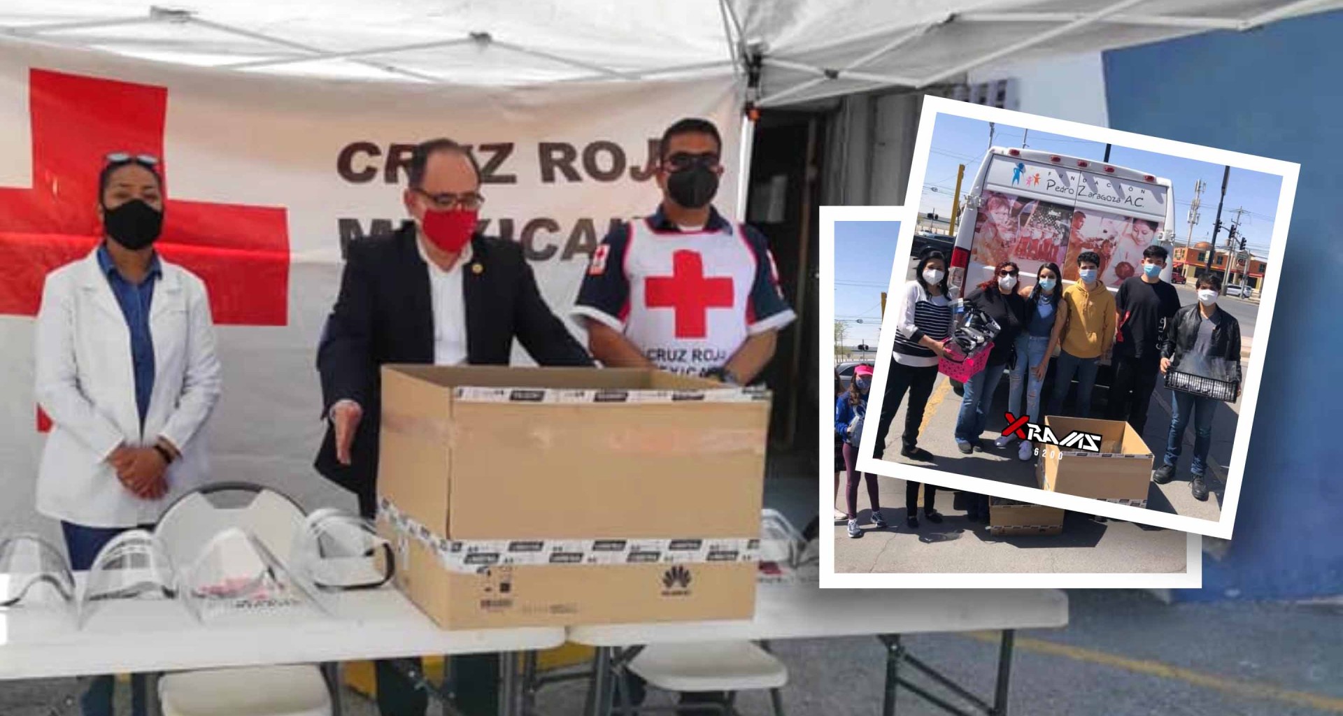Cruz Roja recibiendo el donativo de XRAMS